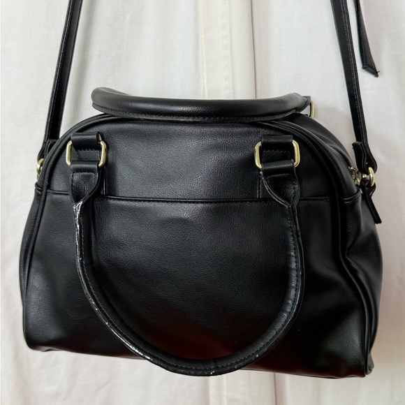 Juicy Couture Black FauxLeather Convertible Crossbody Shoulder Satchel Purse EUC - Picture 2 of 8